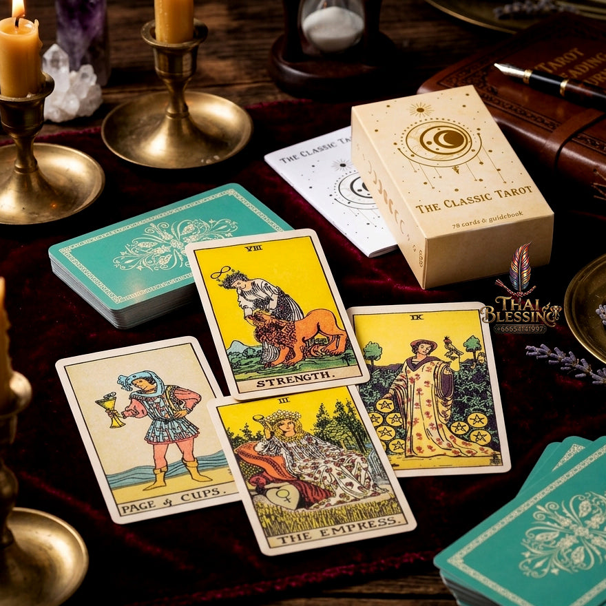 The Classic Tarot Deck - 78-Card Rider-Waite Foundation Set with Guidebook, Easy for Beginners & Collectors, Traditional Fortune Telling & Tabletop Divination Art Collectible