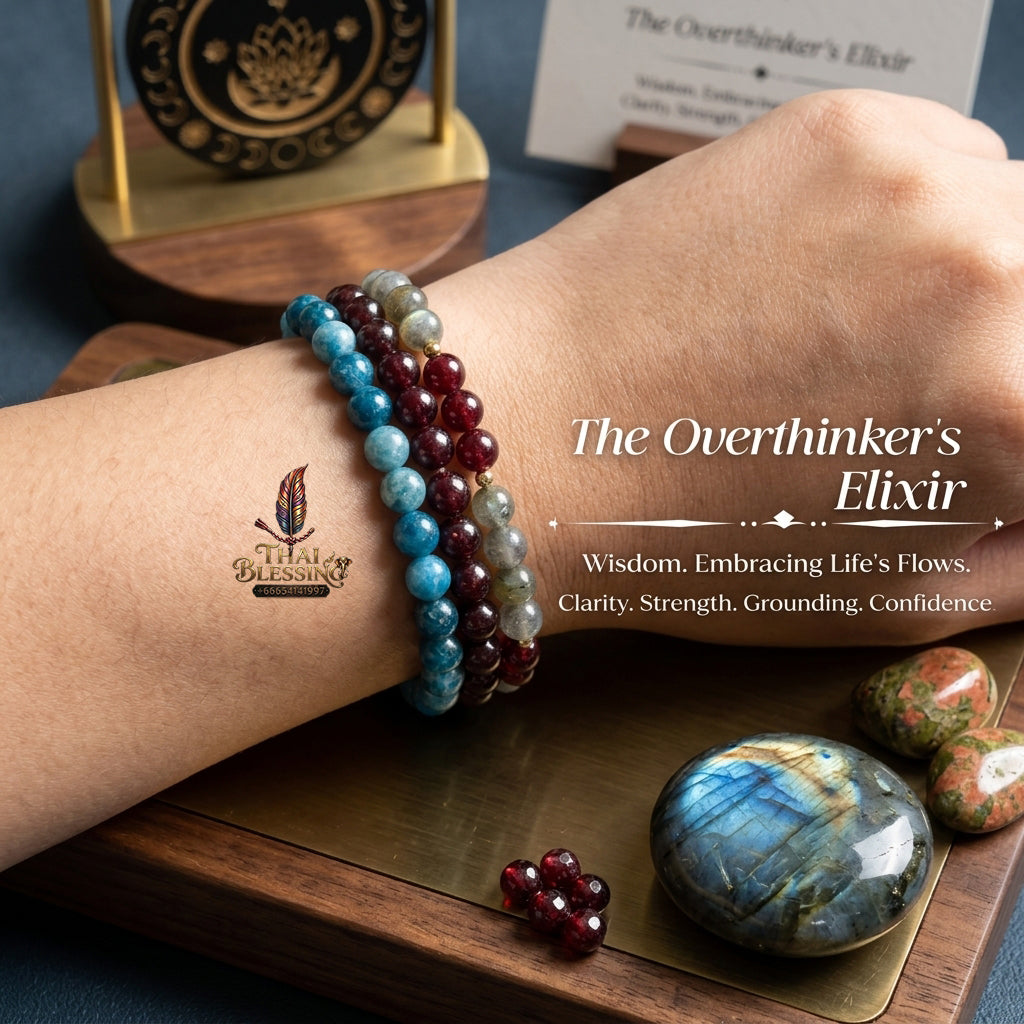 ✨ The "Deep Thinker" Bracelet: Natural Moonstone & Garnet for Focus & Clarity  Cool Mind, Fiery Passion. The Ultimate Talisman for Creatives, Students, and Strategists.