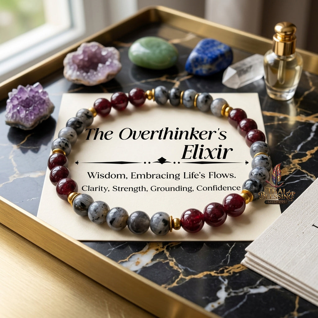 ✨ The "Deep Thinker" Bracelet: Natural Moonstone & Garnet for Focus & Clarity  Cool Mind, Fiery Passion. The Ultimate Talisman for Creatives, Students, and Strategists.