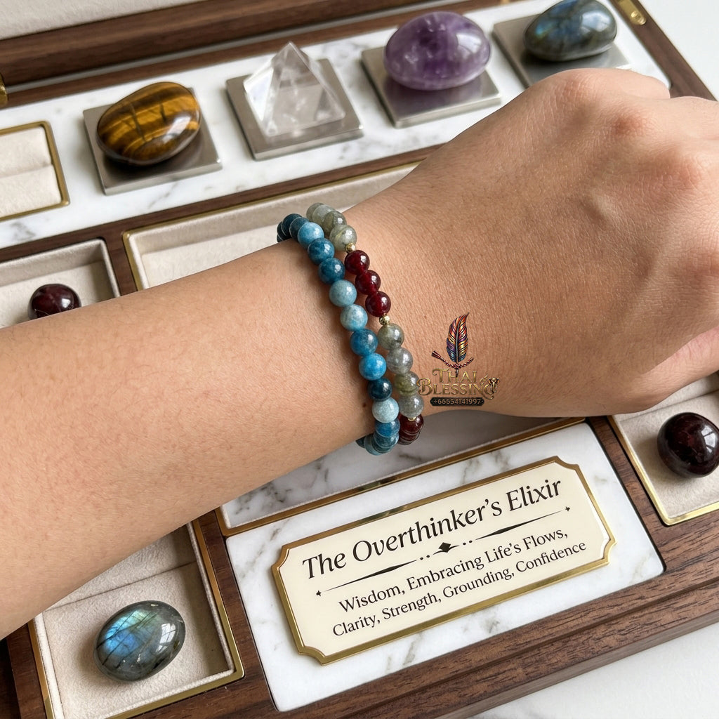 ✨ The "Deep Thinker" Bracelet: Natural Moonstone & Garnet for Focus & Clarity  Cool Mind, Fiery Passion. The Ultimate Talisman for Creatives, Students, and Strategists.