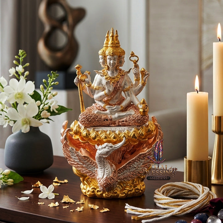 ✨ "พระพรหมสยามเทวา" รุ่นพรหมรังสี เนื้อชุบ 3K วัดกลางคลองข่อย อ.โพธาราม จ.ราชบุรี (ขนาดความสูง 3 ซม. กว้าง 2 ซม.): มหาบารมีแห่งเทวราชา ผู้บันดาลทุกสรรพสิ่ง หนุนนำดวงชะตาและวาสนาบารมี!