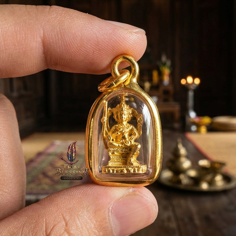 ✨ "Phra Phrom Pendant" (Brahma Pendant) - Genuine Micron Gold-Plated Casing by Chang Thong Jewelry: The Supreme Auspicious Talisman for Career Success, Universal Adoration, and Divine Blessings!