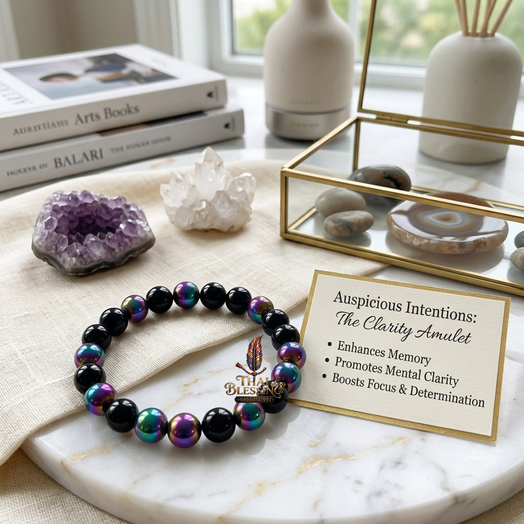 ✨ Natural Stone Energy Bracelet – Unisex Crystal Beaded Stretch Bangle – Adjustable Bead Bracelet Gift for Women & Men