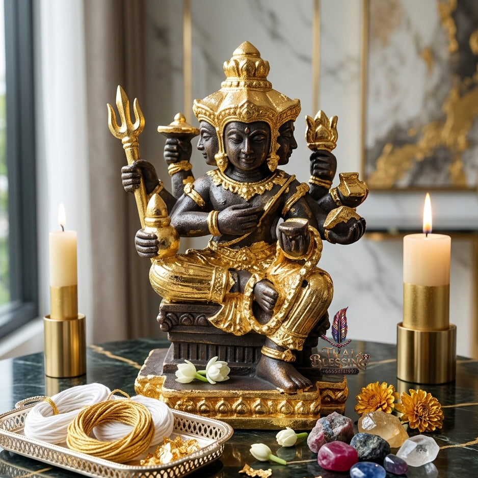 ✨ "พระพรหมอุดมทรัพย์" เนื้อชนวน ปิดทอง (พิมพ์เล็ก) รุ่นเศรษฐีสร้างวัด พ่อท่านผ่อง วัดแจ้ง ปี 2565: สุดยอดมหาเทพแห่งพรหมวิหารธรรม เสริมดวงชะตาพลิกชีวิต หนุนดวงเศรษฐี!