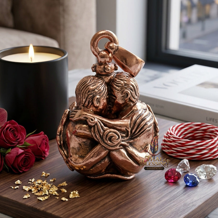 ✨ "Luk Om Inn Khu" (Twin Lovers Sacred Ball) - Copper Edition - Luang Pu Nen Kaeo, Wat Udom Phraison: The Supreme Masterpiece of Eternal Romance, Unbreakable Devotion, and Magnetic Seduction!