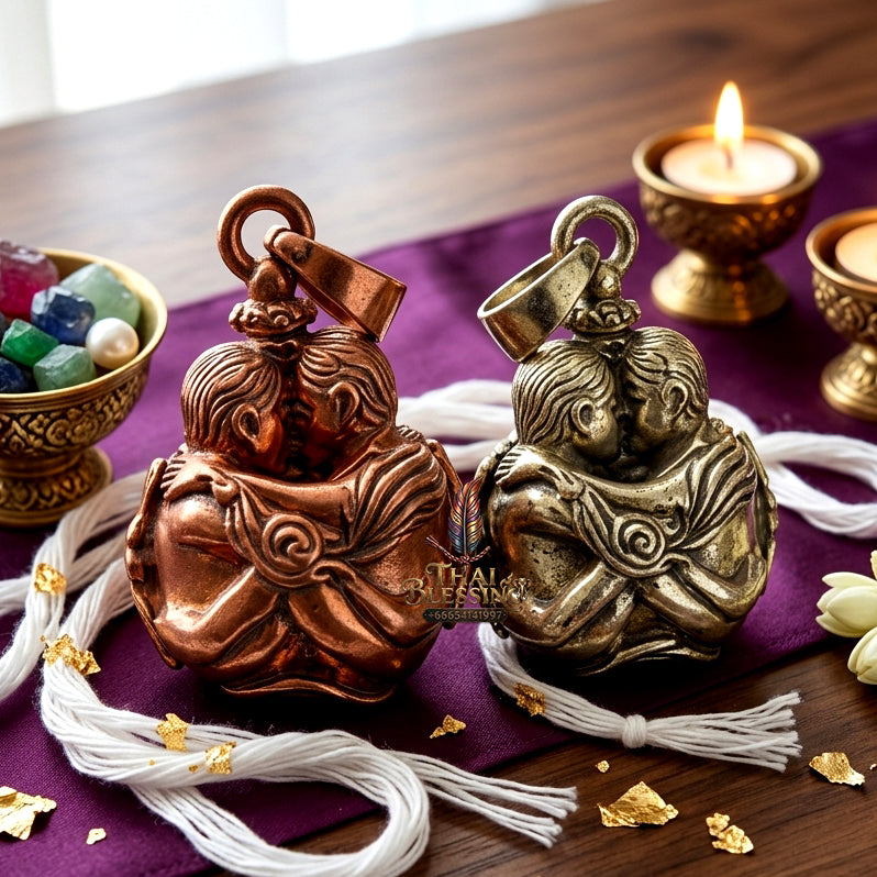 ✨ "Luk Om Inn Khu" (Twin Lovers Sacred Ball) - Copper Edition - Luang Pu Nen Kaeo, Wat Udom Phraison: The Supreme Masterpiece of Eternal Romance, Unbreakable Devotion, and Magnetic Seduction!