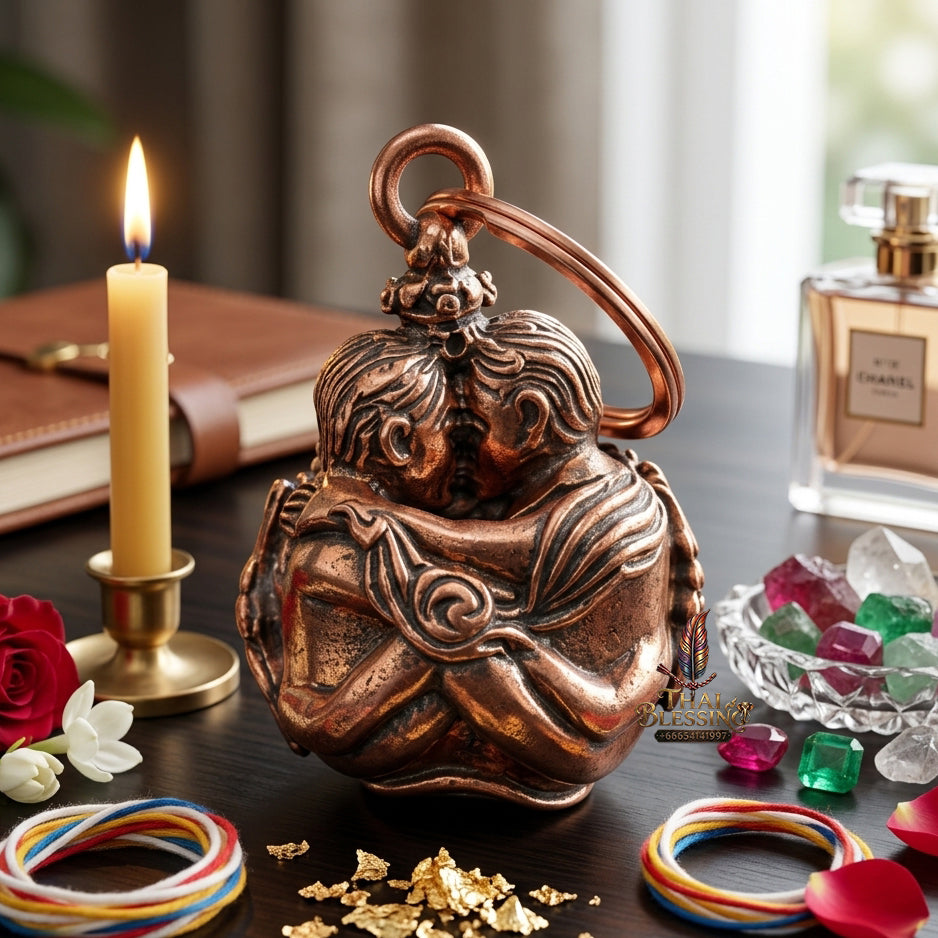 ✨ "Luk Om Inn Khu" (Twin Lovers Sacred Ball) - Copper Edition - Luang Pu Nen Kaeo, Wat Udom Phraison: The Supreme Masterpiece of Eternal Romance, Unbreakable Devotion, and Magnetic Seduction!