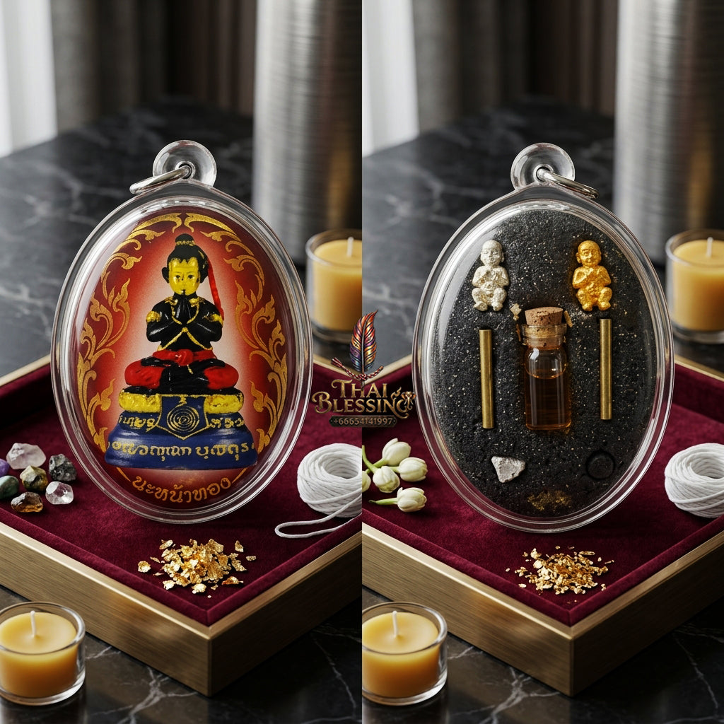 ✨ "Lock Ket Kuman Na Na Thong" (Golden-Face Kumarn Thong Locket) - B.E. 2555 (2012) by Kruba Subin Sumetho: