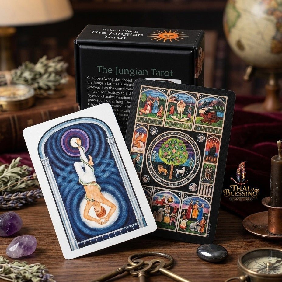 ✨ The Jungian Tarot Deck in Rigid Box - 78 Double-Embossed Cards by Dr. Robert Wang for Active Imagination, Jung Archetypes, and Psychological Insight