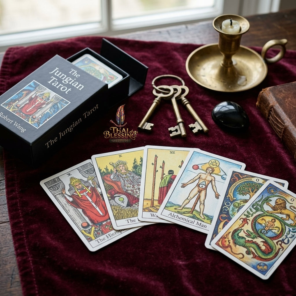 ✨ The Jungian Tarot Deck in Rigid Box - 78 Double-Embossed Cards by Dr. Robert Wang for Active Imagination, Jung Archetypes, and Psychological Insight