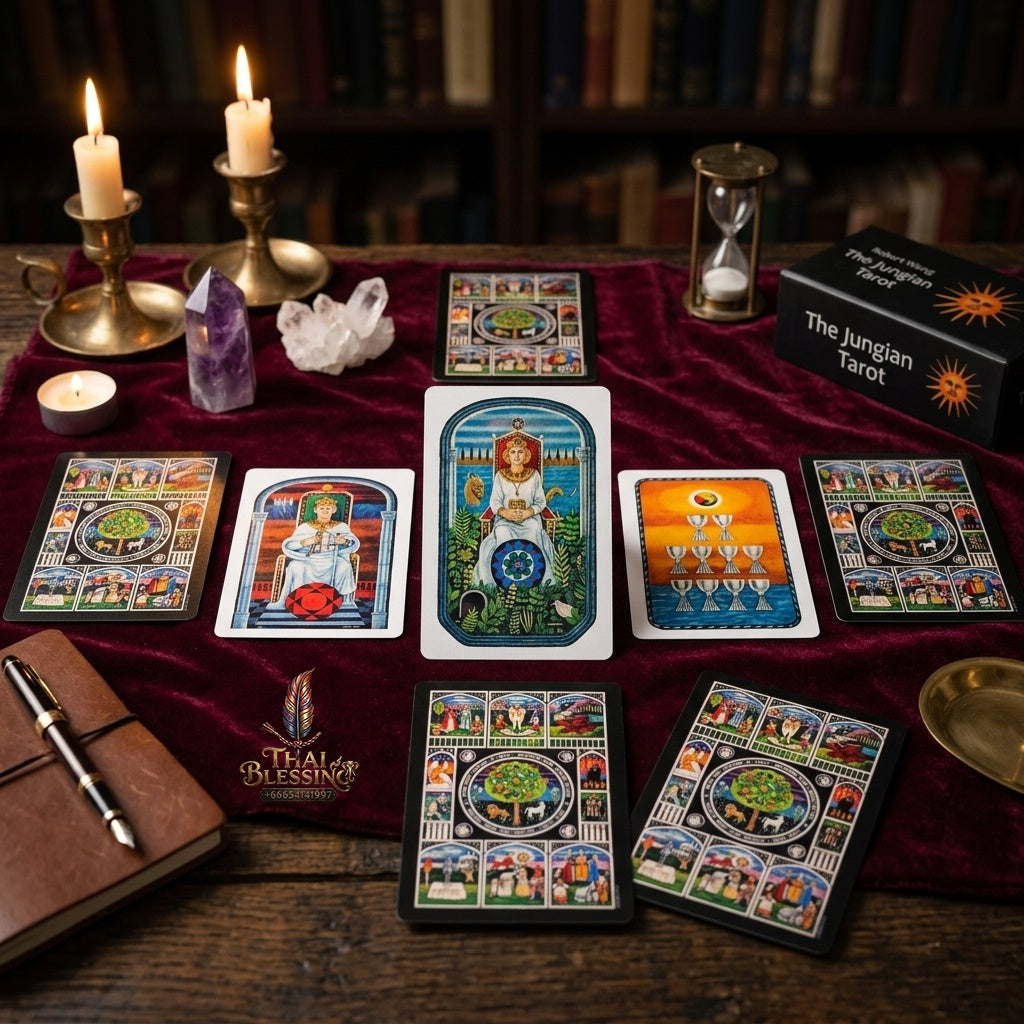 ✨ The Jungian Tarot Deck in Rigid Box - 78 Double-Embossed Cards by Dr. Robert Wang for Active Imagination, Jung Archetypes, and Psychological Insight