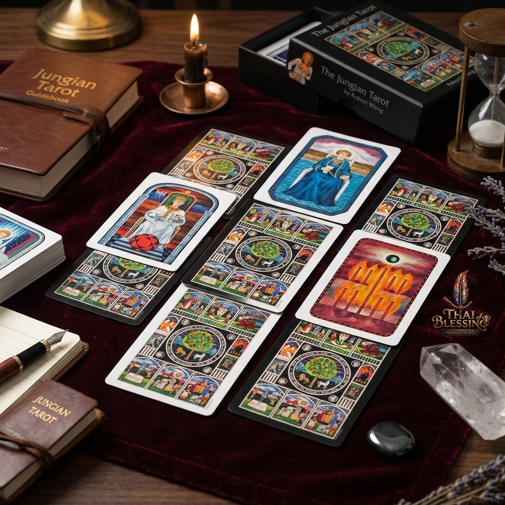✨ The Jungian Tarot Deck in Rigid Box - 78 Double-Embossed Cards by Dr. Robert Wang for Active Imagination, Jung Archetypes, and Psychological Insight