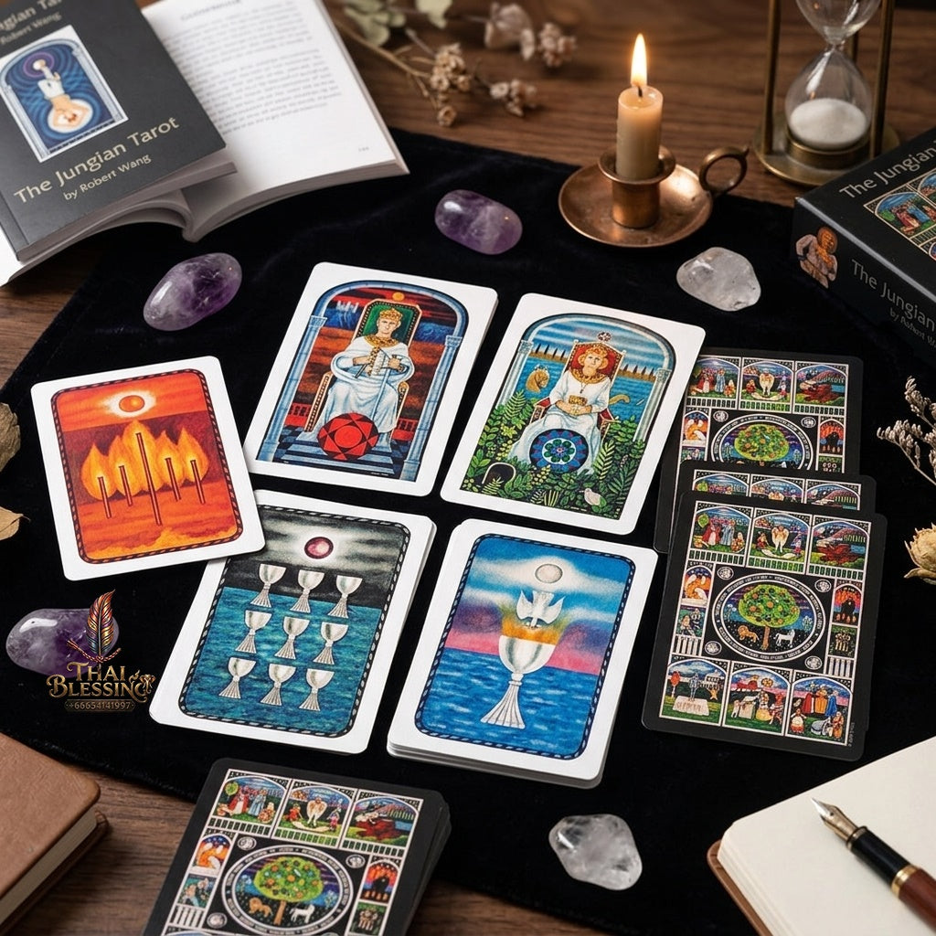 ✨ The Jungian Tarot Deck in Rigid Box - 78 Double-Embossed Cards by Dr. Robert Wang for Active Imagination, Jung Archetypes, and Psychological Insight