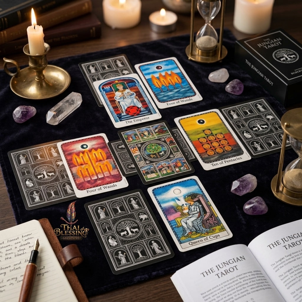 ✨ The Jungian Tarot Deck in Rigid Box - 78 Double-Embossed Cards by Dr. Robert Wang for Active Imagination, Jung Archetypes, and Psychological Insight