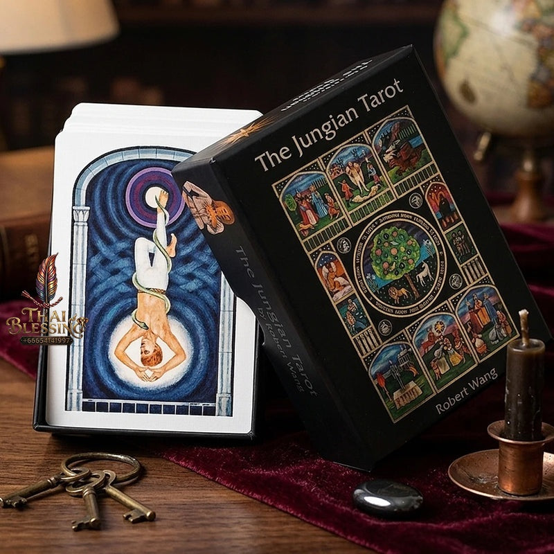✨ The Jungian Tarot Deck in Rigid Box - 78 Double-Embossed Cards by Dr. Robert Wang for Active Imagination, Jung Archetypes, and Psychological Insight