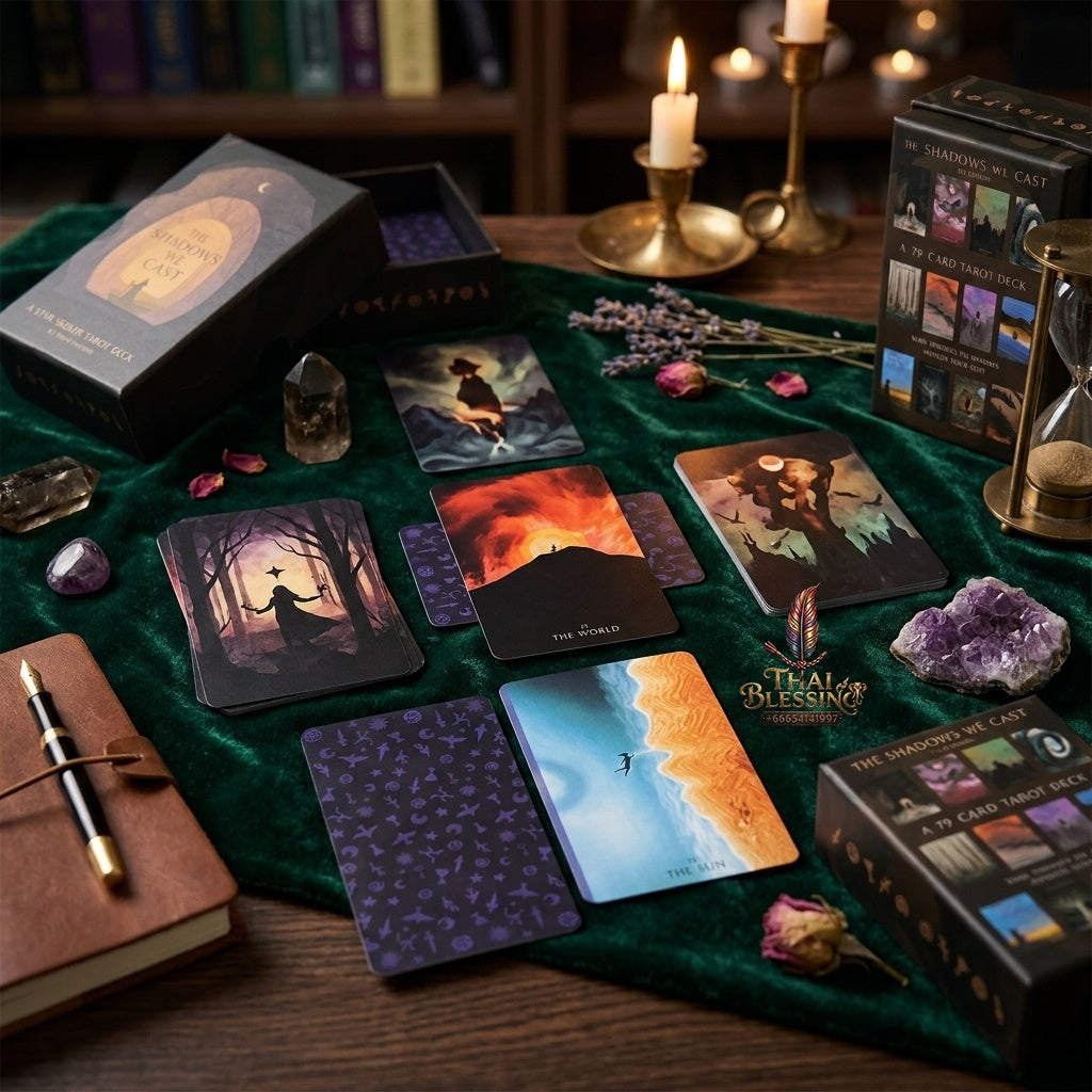 ✨ The Shadows We Cast Star Seeker Tarot Deck in Rigid Box - Atmospheric & Mystical 79-Card Set with 12x7cm Cards for Intuitive Readings and Self-Discovery
