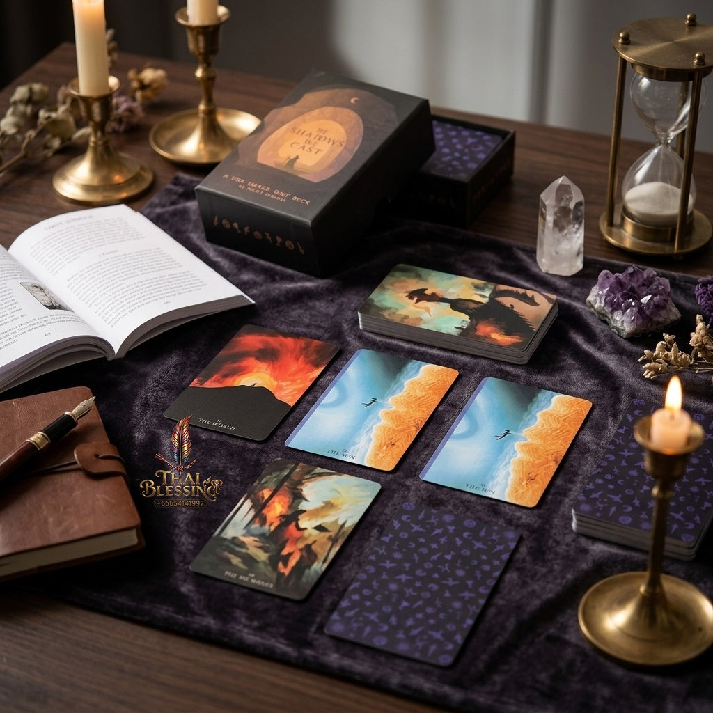 ✨ The Shadows We Cast Star Seeker Tarot Deck in Rigid Box - Atmospheric & Mystical 79-Card Set with 12x7cm Cards for Intuitive Readings and Self-Discovery