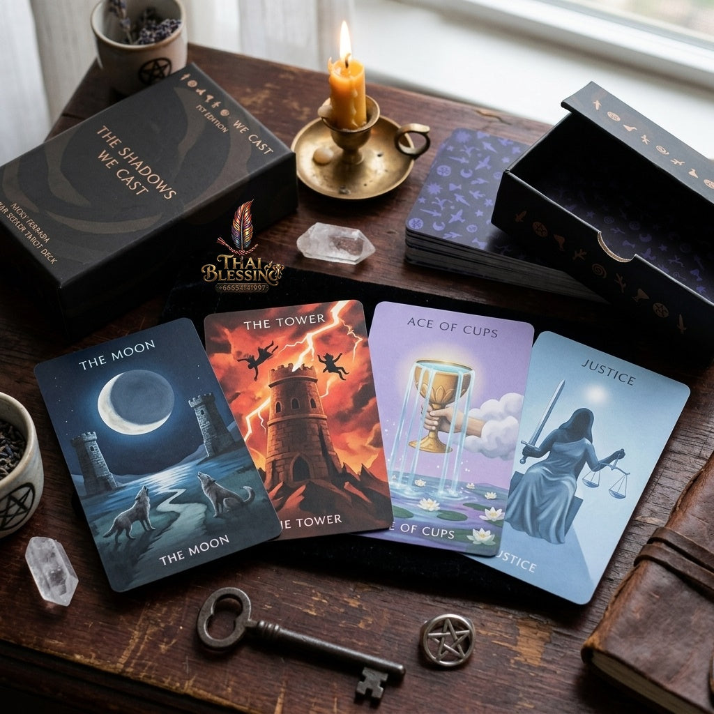 ✨ The Shadows We Cast Star Seeker Tarot Deck in Rigid Box - Atmospheric & Mystical 79-Card Set with 12x7cm Cards for Intuitive Readings and Self-Discovery