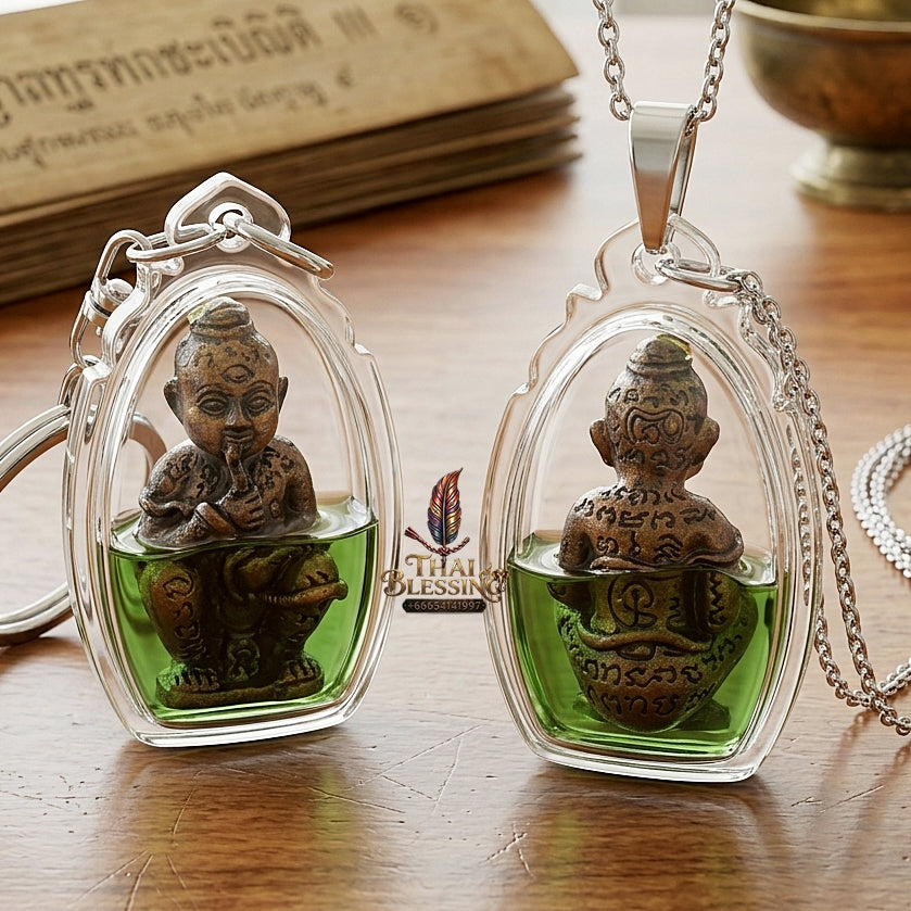 Sacred "Kuman Dut Rok: Udom Chok Udom Sap" (Umbilical-Feeding Kuman of Supreme Fortune & Wealth)