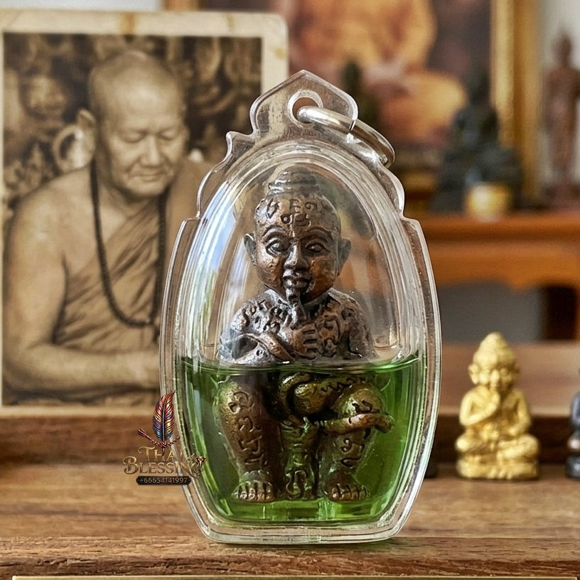 Sacred "Kuman Dut Rok: Udom Chok Udom Sap" (Umbilical-Feeding Kuman of Supreme Fortune & Wealth)