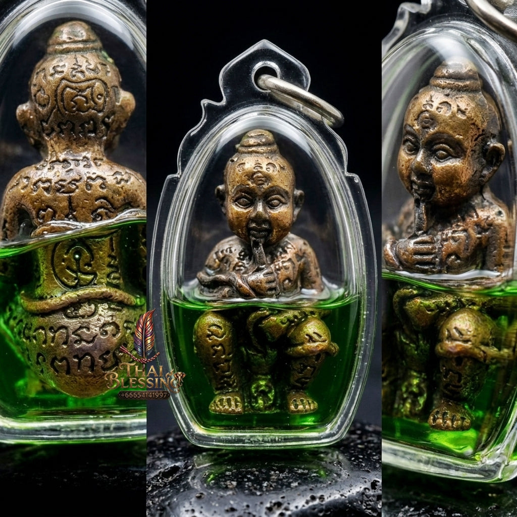 Sacred "Kuman Dut Rok: Udom Chok Udom Sap" (Umbilical-Feeding Kuman of Supreme Fortune & Wealth)