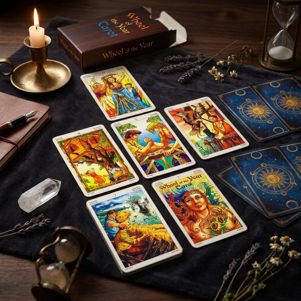 ✨ Wheel of the Year Tarot Deck - Seasonal Family Gathering Cards Game and Leisure Party Table Game for Fortune-Telling and Divination Prophecy
