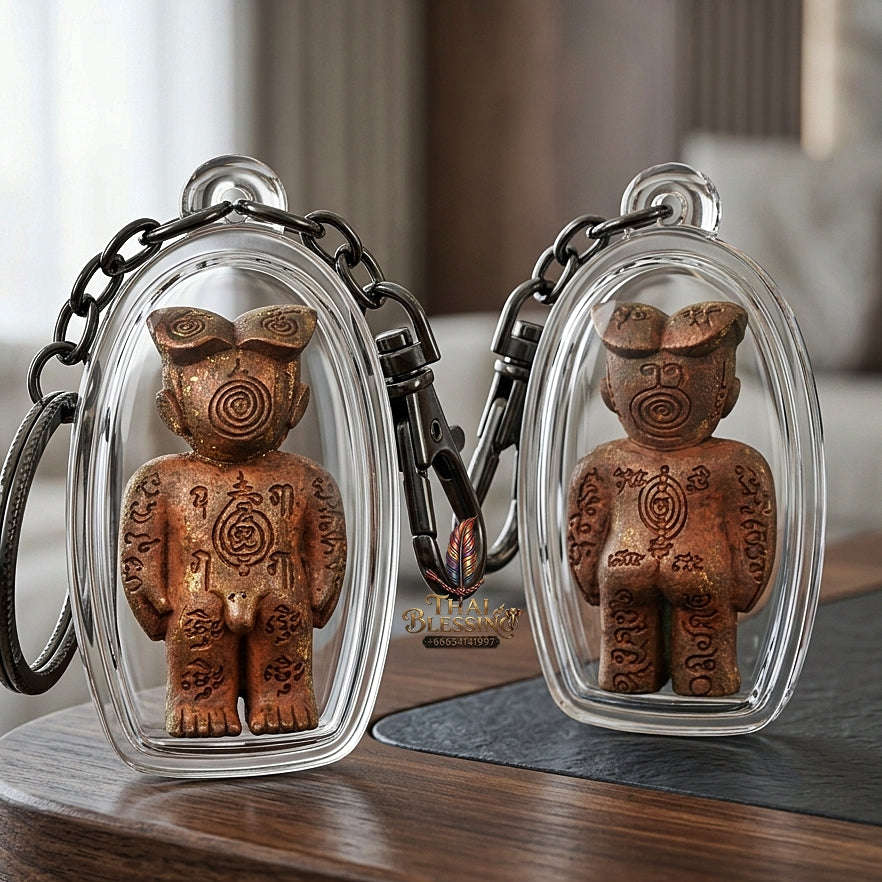 💥 KHAO OR GUARDIAN MAGNET! Ajarn Plian Hatthayanon 2020 Master-Grade Hun Payont Ai Nen Kaeo Wild Copper Guardian Effigy for Ultimate Protection, Negative Energy Defense, and Curio Collectible Heritage
