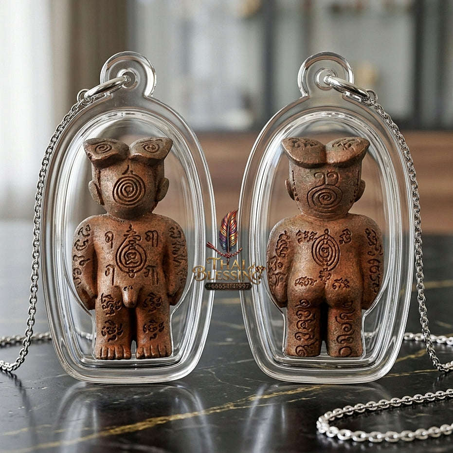 💥 KHAO OR GUARDIAN MAGNET! Ajarn Plian Hatthayanon 2020 Master-Grade Hun Payont Ai Nen Kaeo Wild Copper Guardian Effigy for Ultimate Protection, Negative Energy Defense, and Curio Collectible Heritage