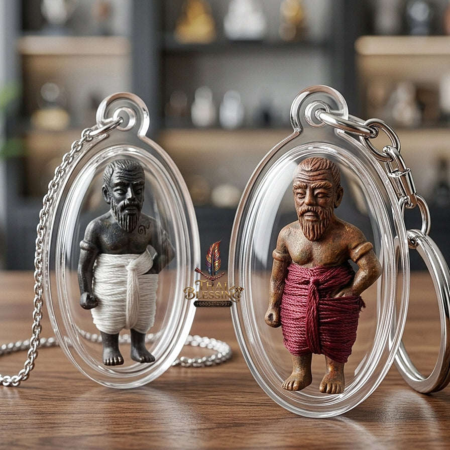 💥 WEALTH-CALLING GUARDIAN MAGNET!  Hun Payont Pu Som Riak Sap Guardian Effigy for Ultimate Protection, Abundant Wealth, and Curio Collectible Heritage