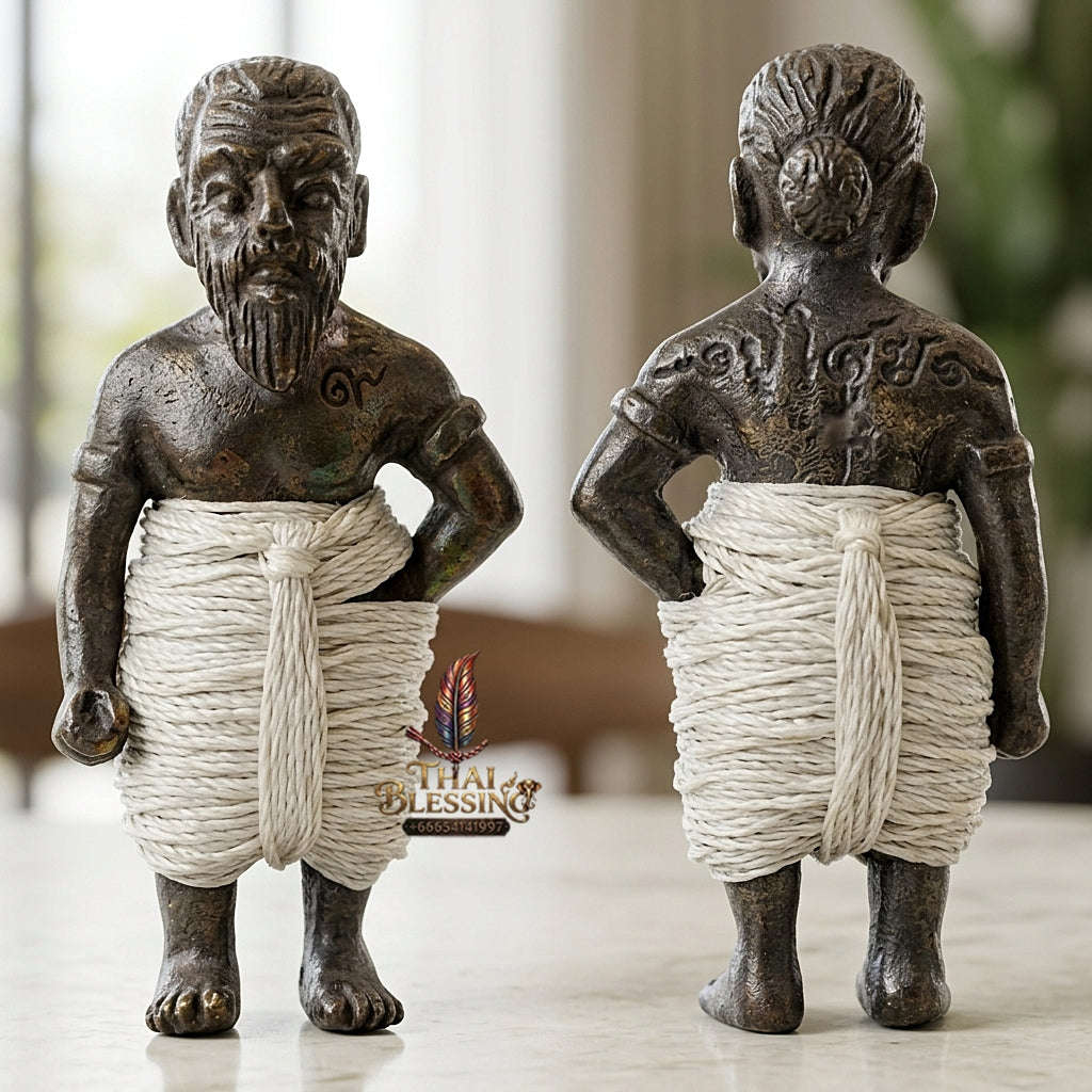 💥 WEALTH-CALLING GUARDIAN MAGNET!  Hun Payont Pu Som Riak Sap Guardian Effigy for Ultimate Protection, Abundant Wealth, and Curio Collectible Heritage