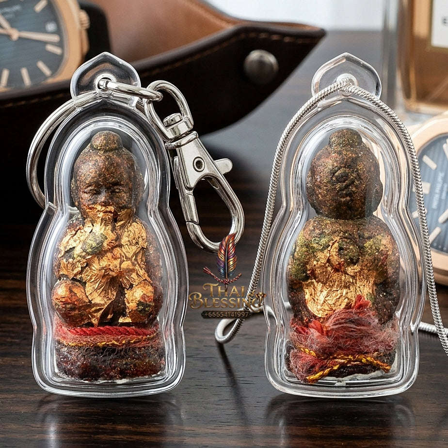 💥 INSTANT WEALTH MAGNET! Grade Millionaire Placenta-Sucking Kuman Thong Wealth Effigy for Infinite Cash Flow, Business Success, and Curio Collectible Heritage