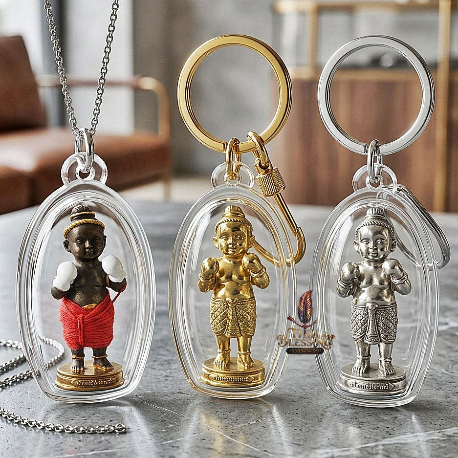 💥 BELL-METAL TWIN WEALTH MAGNET! Kuman Setthi Faet Siam Chok Muai Siamese Twin Boxer Bell-Metal Bronze Effigy for Abundant Wealth, Business Success