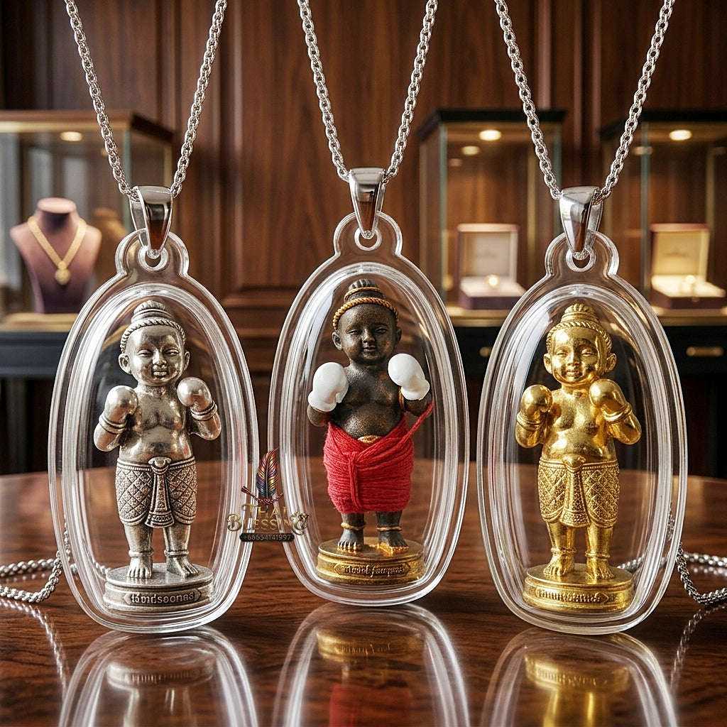💥 VICTORIOUS WEALTH MAGNET! Kuman Setthi Faet Siam Chok Muai Siamese Twin Boxer Kuman Thong Wealth Effigy for Abundant Wealth, Business Success, and Curio Collectible Heritage