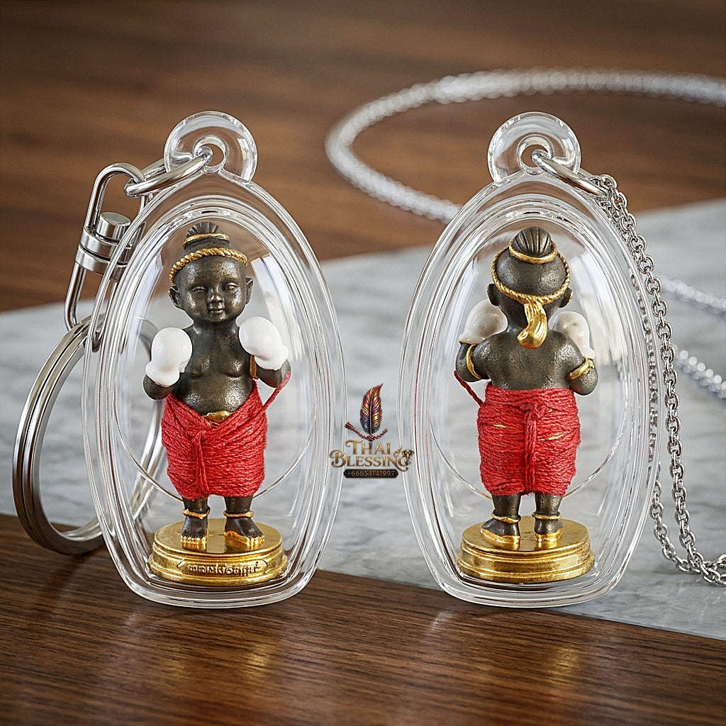 💥 BELL-METAL TWIN WEALTH MAGNET! Kuman Setthi Faet Siam Chok Muai Siamese Twin Boxer Bell-Metal Bronze Effigy for Abundant Wealth, Business Success
