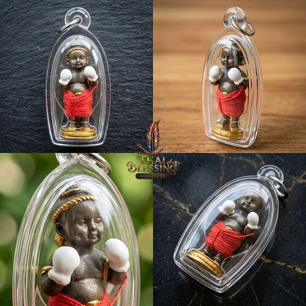 💥 BELL-METAL TWIN WEALTH MAGNET! Kuman Setthi Faet Siam Chok Muai Siamese Twin Boxer Bell-Metal Bronze Effigy for Abundant Wealth, Business Success