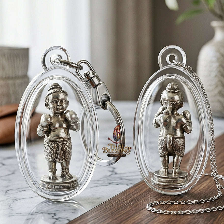 💥 VICTORIOUS WEALTH MAGNET! Kuman Setthi Faet Siam Chok Muai Siamese Twin Boxer Kuman Thong Wealth Effigy for Abundant Wealth, Business Success, and Curio Collectible Heritage
