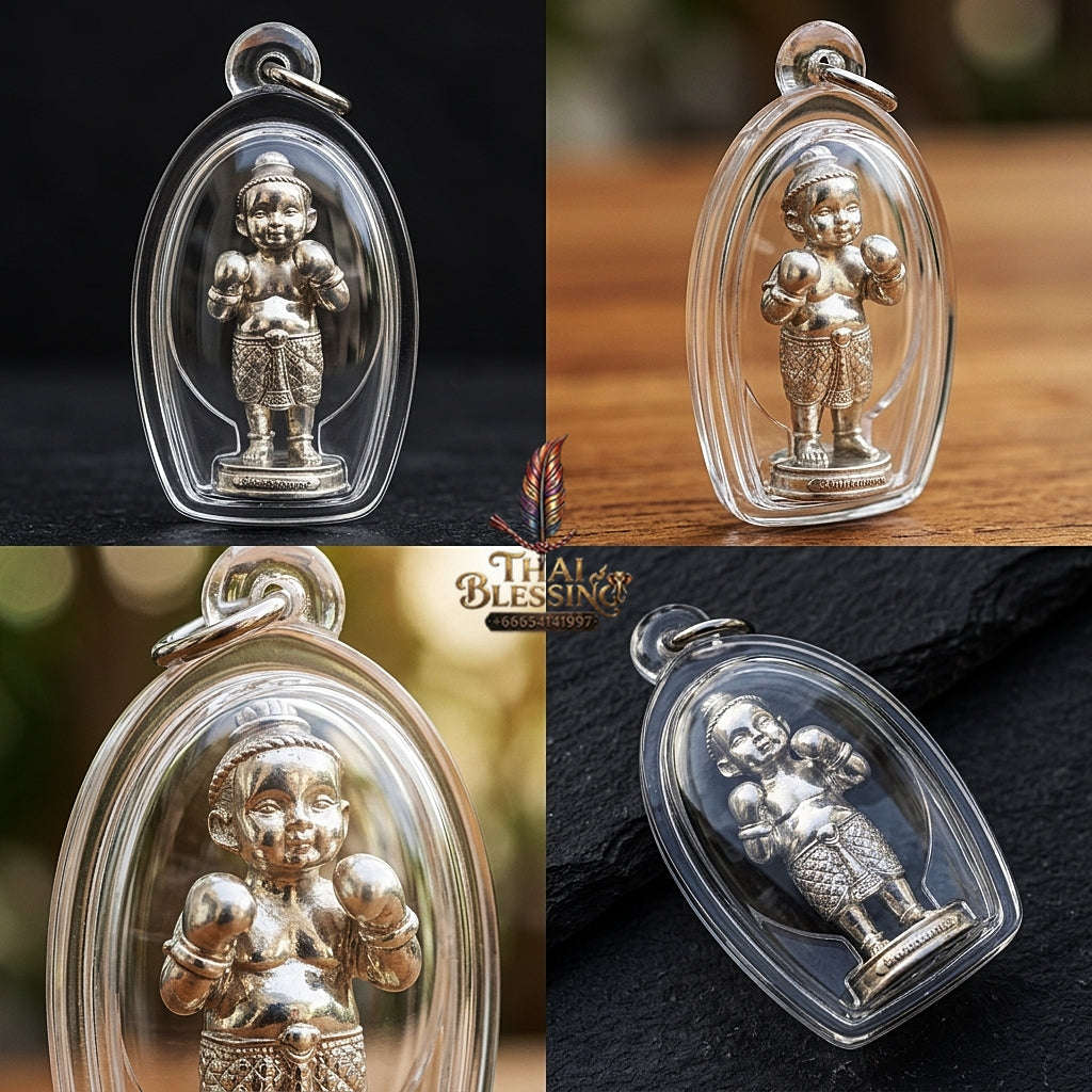 💥 VICTORIOUS WEALTH MAGNET! Kuman Setthi Faet Siam Chok Muai Siamese Twin Boxer Kuman Thong Wealth Effigy for Abundant Wealth, Business Success, and Curio Collectible Heritage