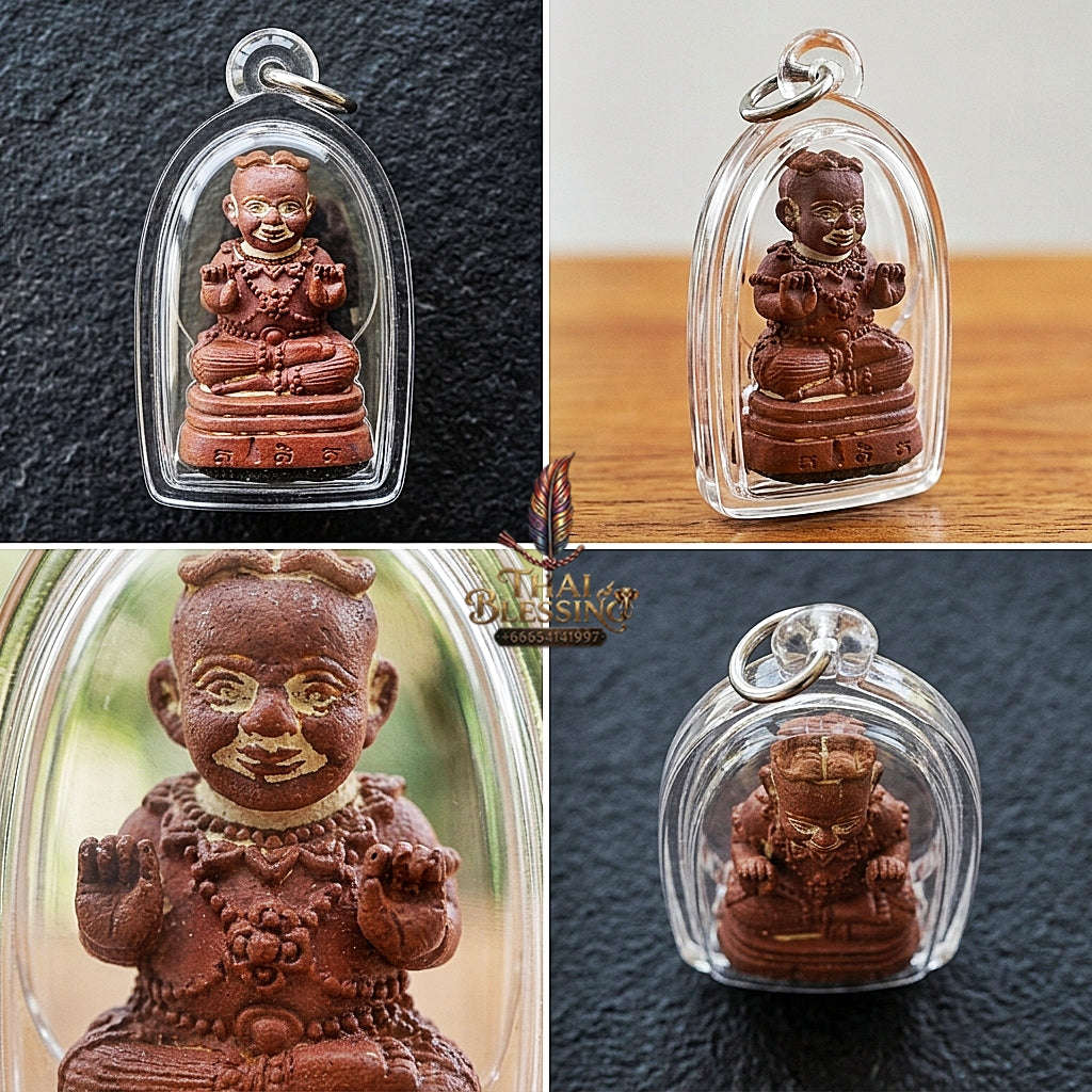 💥 SPECIAL-FILLED WEALTH MAGNET! Kuman Thong Bronze Effigy with Silver Takrut for Abundant Wealth, Business Success,
