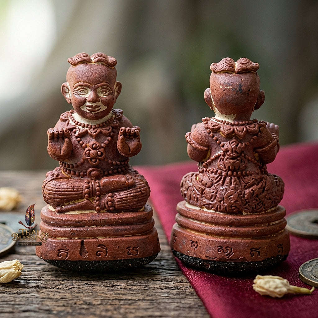 💥 SPECIAL-FILLED WEALTH MAGNET! Kuman Thong Bronze Effigy with Silver Takrut for Abundant Wealth, Business Success,