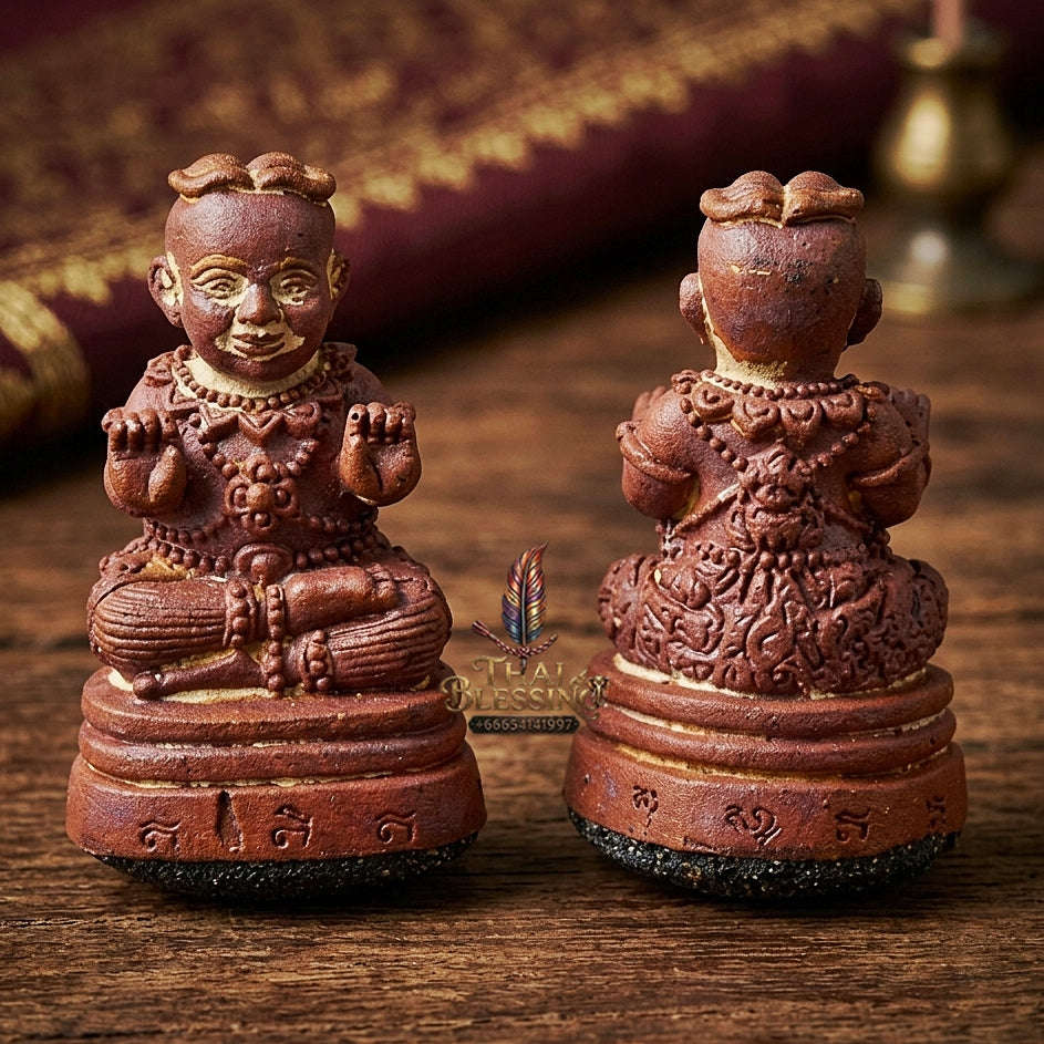 💥 SPECIAL-FILLED WEALTH MAGNET! Kuman Thong Bronze Effigy with Silver Takrut for Abundant Wealth, Business Success,