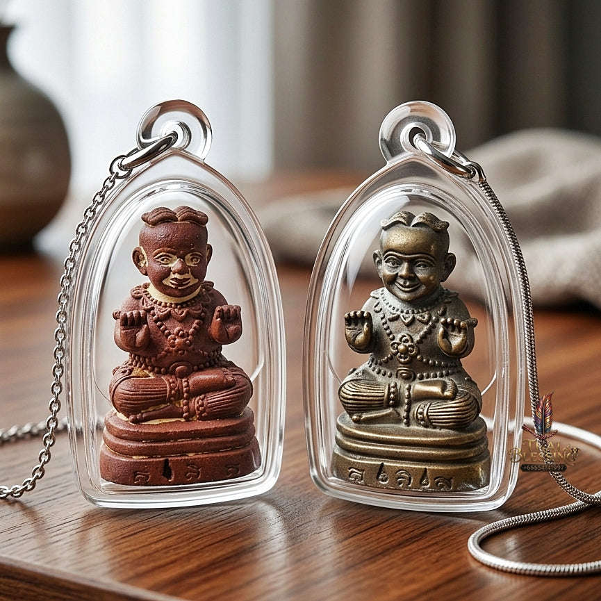 💥 SPECIAL-FILLED WEALTH MAGNET! Kuman Thong Bronze Effigy with Silver Takrut for Abundant Wealth, Business Success,