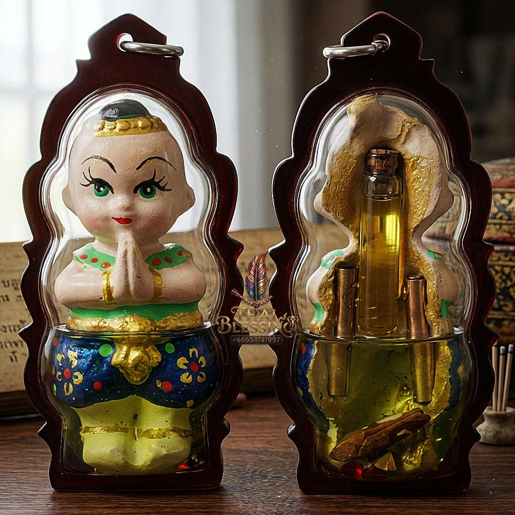 💥 COMMERCE & PROSPERITY MAGNET! Kumari Manee Kaeo Female Child Spirit Effigy for Abundant Wealth, Business Success, and Curio Collectible Heritage