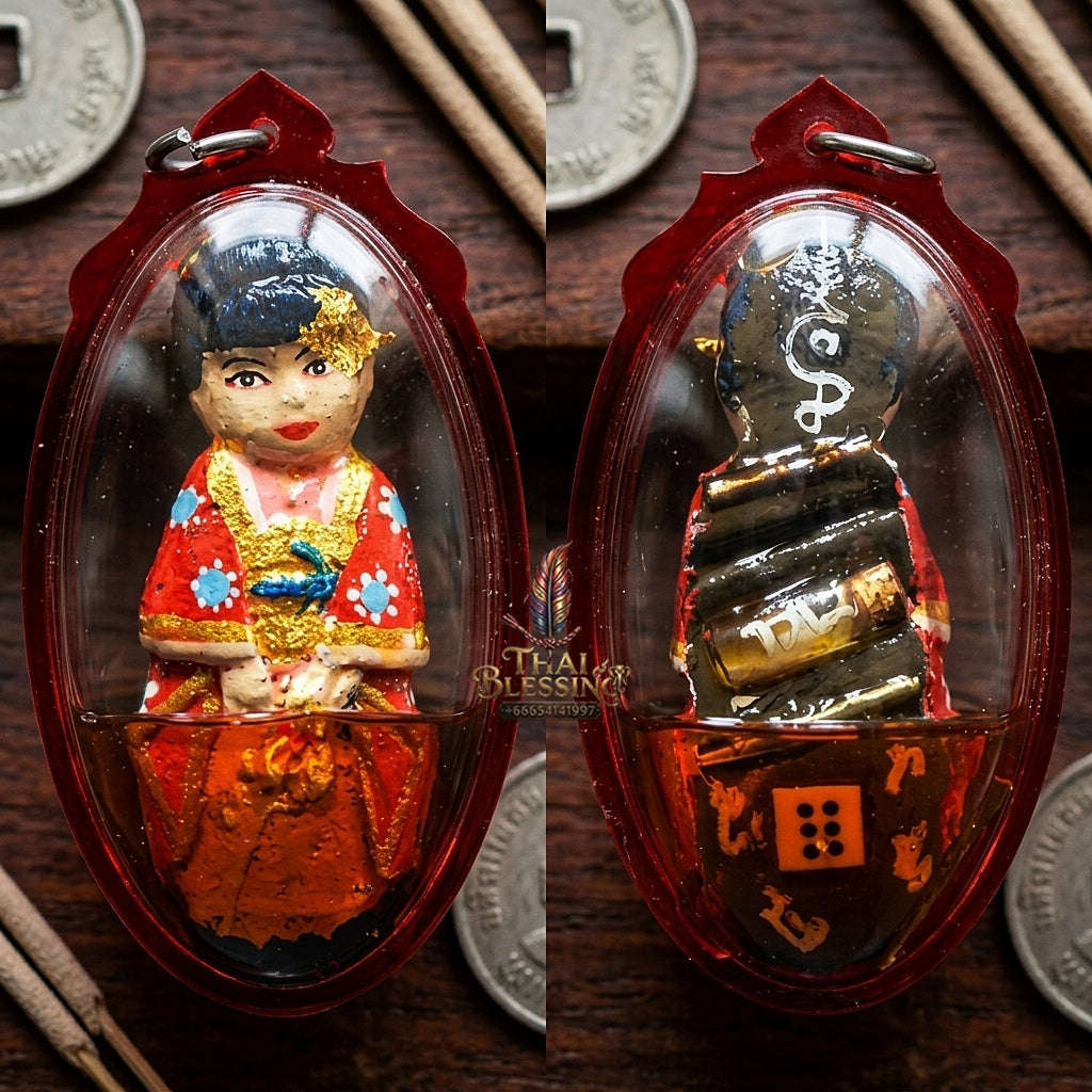💥 WEALTH-ENDOWED MAGNET! Kumari Mee Sap Occult Powder Female Child Spirit Effigy for Abundant Wealth, Business Success, and Curio Collectible Heritage