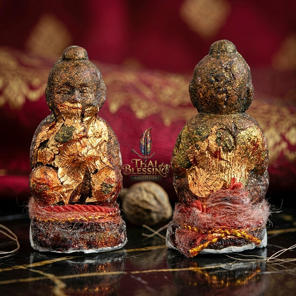 Sacred "Kuman Dut Rok Ngoen Lan" (Millionaire Umbilical-Feeding Kuman Thong) Supreme Wealth Generation, Constant Financial Nourishment, and Elite Business Luck