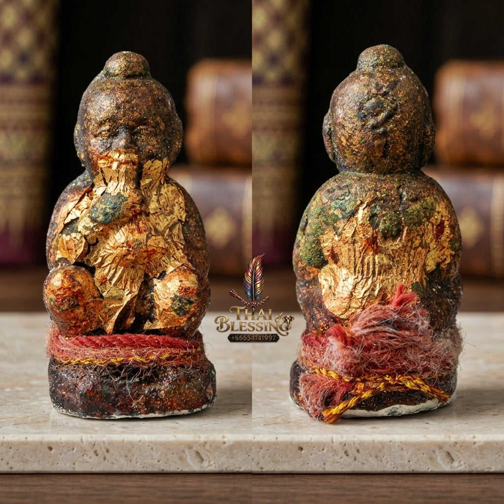 Sacred "Kuman Dut Rok Ngoen Lan" (Millionaire Umbilical-Feeding Kuman Thong) Supreme Wealth Generation, Constant Financial Nourishment, and Elite Business Luck
