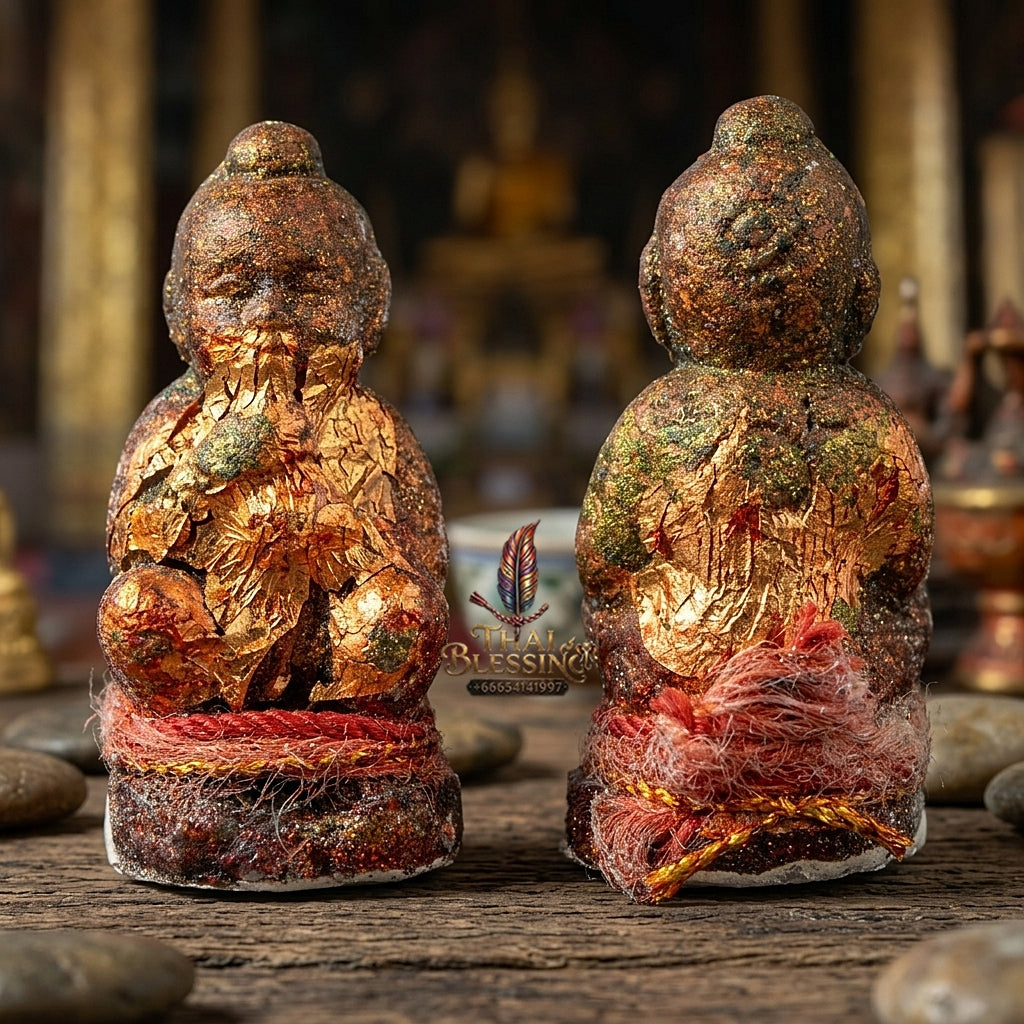 Sacred "Kuman Dut Rok Ngoen Lan" (Millionaire Umbilical-Feeding Kuman Thong) Supreme Wealth Generation, Constant Financial Nourishment, and Elite Business Luck