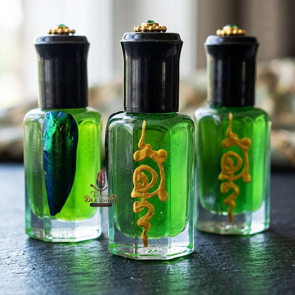 💥 IRRESISTIBLE ATTRACTION MAGNET! Nam Man Malaeng Thap Jewel Beetle Charm Oil for Magnetic Seduction, Universal Metta, and Curio Collectible Heritage