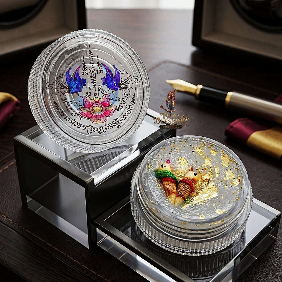 💥 CELESTIAL BIRD WEALTH & CHARM MAGNET! See Phueng Phaya Karawek Tong Mon Sacred Wax for Speech Persuasion, Trade Success, and Curio Collectible Heritage