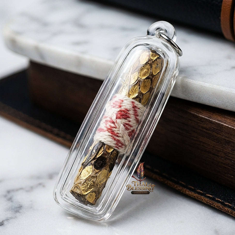 💥 PYTHON KING WEALTH & CHARM MAGNET! Takrut Maha Mon Phaya Ngu Lueam Luang Python Skin Talisman for Extreme Primal Seduction, Effortless Wealth, and Curio Collectible Heritage