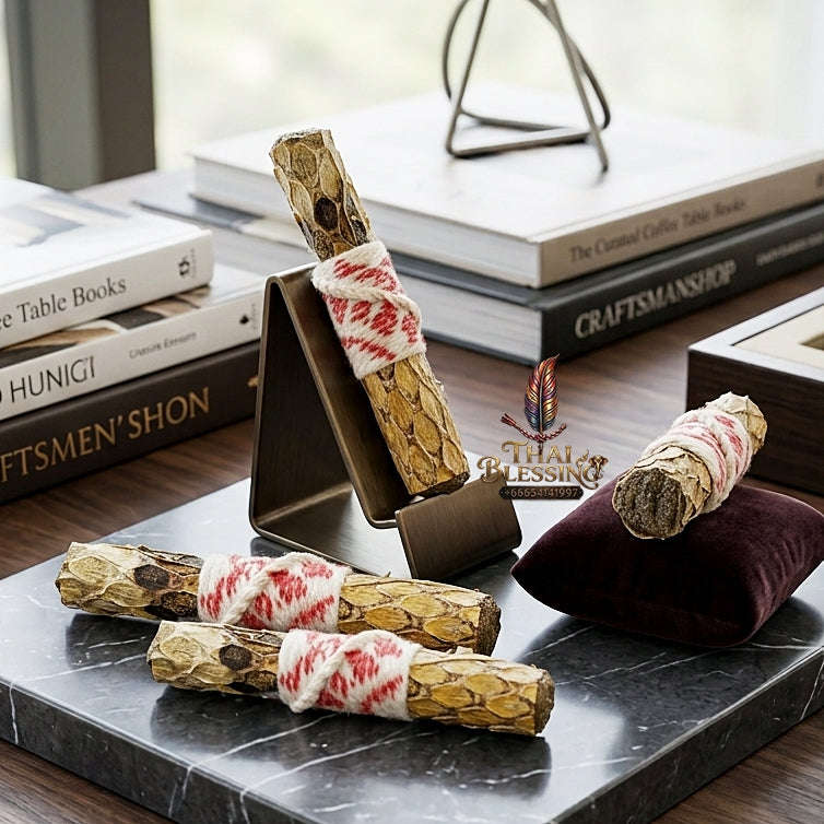 💥 PYTHON KING WEALTH & CHARM MAGNET! Takrut Maha Mon Phaya Ngu Lueam Luang Python Skin Talisman for Extreme Primal Seduction, Effortless Wealth, and Curio Collectible Heritage